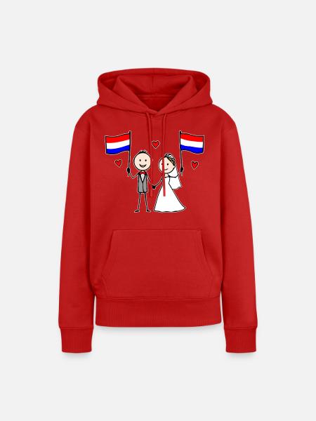 Hochzeitspaar Holland Flagge - Frauen Premium Bio Hoodie - Rot
