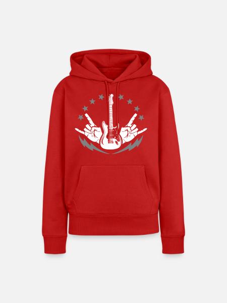 Lustiges Musiker - Frauen Premium Bio Hoodie - Rot