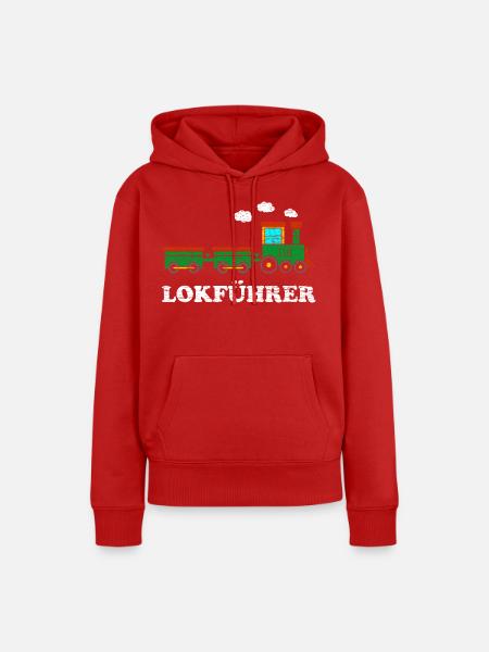 Lokführer Jungen Lokomotive - Frauen Premium Bio Hoodie - Rot