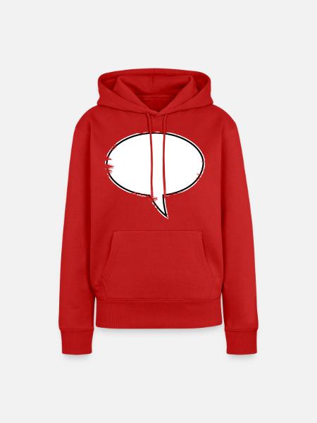 Sprechblase Design used - Frauen Premium Bio Hoodie - Rot