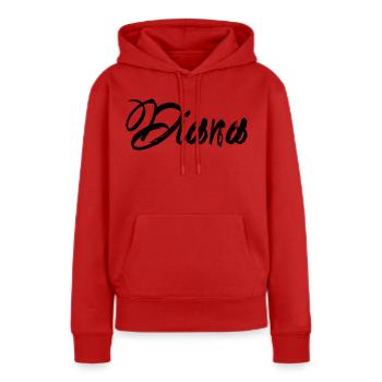Diane - Sweat à capuche Premium bio Femme - rouge - Devant - Julia (174cm)