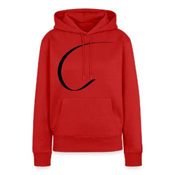 c - Sweat à capuche Premium bio Femme - rouge - Devant - Julia (174cm)
