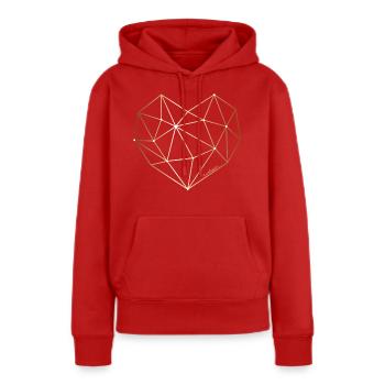 Coeur en diamant, coeur en diamant - Sweat à capuche Premium bio Femme - rouge - Devant - Julia (174cm)