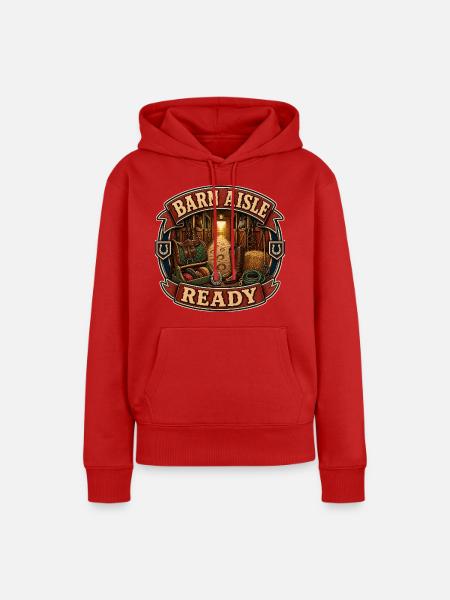 BARN AISLE READY - Frauen Premium Bio Hoodie - Rot