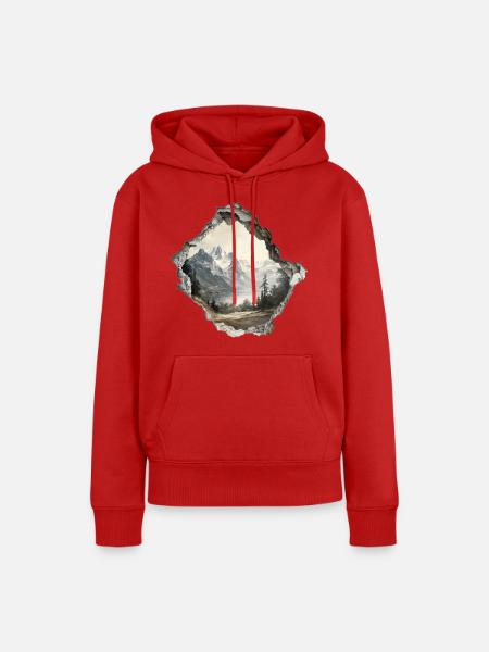 Berge Wandern - Frauen Premium Bio Hoodie - Rot