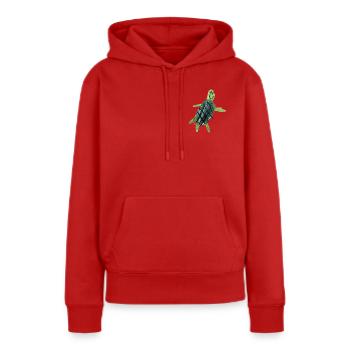 Turtle Crayon - Sweat à capuche Premium bio Femme - rouge - Devant - Julia (174cm)