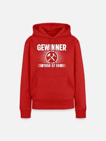 Erzgebirge Gewinner - Frauen Premium Bio Hoodie - Rot