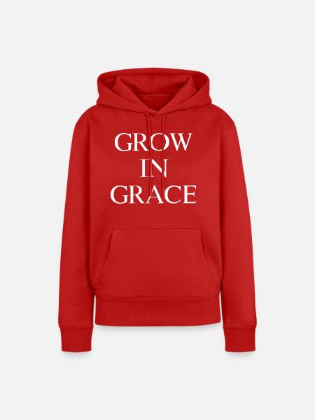 Grow In Grace - Frauen Premium Bio Hoodie - Rot