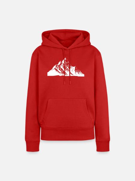 Berge Gipfel - Frauen Premium Bio Hoodie - Rot