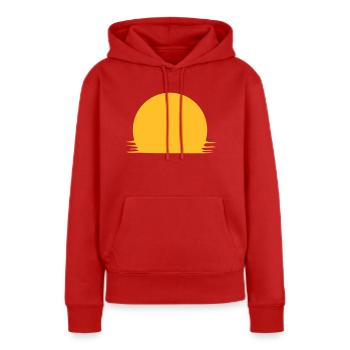 sonnenuntergang - Frauen Premium Bio Hoodie - Rot - Vorne - Julia (174cm)