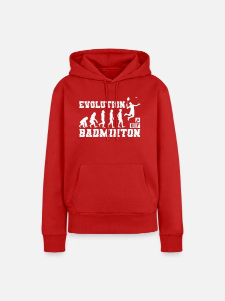 Badminton Evolution Silhouette - Frauen Premium Bio Hoodie - Rot