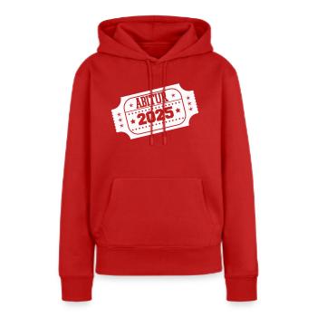 Timbre Abitur 2025 - Sweat à capuche Premium bio Femme - rouge - Devant - Julia (174cm)