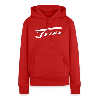 Juist Tatto - Sweat à capuche Premium bio Femme - rouge - Devant - Julia (174cm)