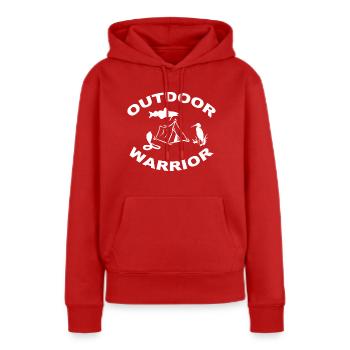 Outdoor - Frauen Premium Bio Hoodie - Rot - Vorne - Julia (174cm)