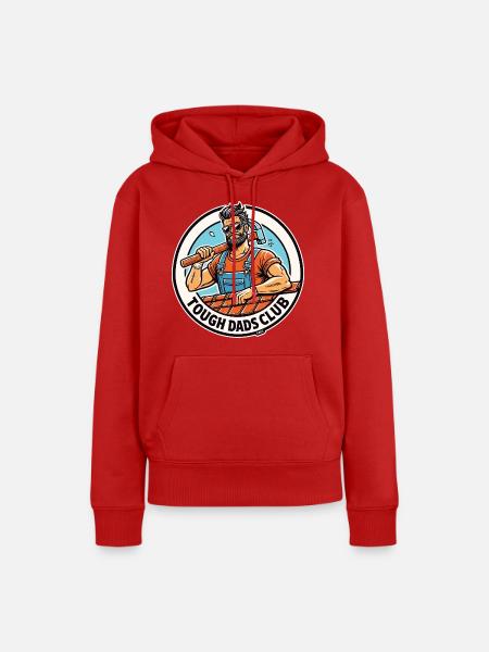 Harte Väter Heimwerker Club - Frauen Premium Bio Hoodie - Rot