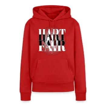DUR mais JUSTE - Sweat à capuche Premium bio Femme - rouge - Devant - Julia (174cm)