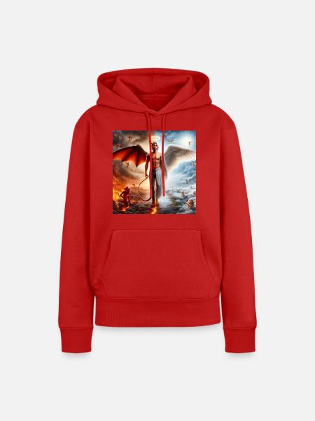 Himmlische und Infernale Dualität - Frauen Premium Bio Hoodie - Rot