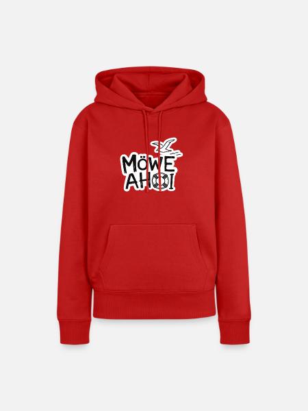 Möwe Ahoy Nautik Sticker - Frauen Premium Bio Hoodie - Rot