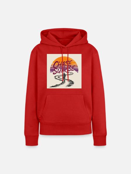 Verfolge das Sonnenaufgangsabenteuer - Frauen Premium Bio Hoodie - Rot