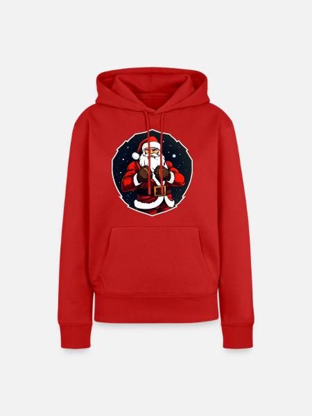 Weihnachten Fighter - Frauen Premium Bio Hoodie - Rot