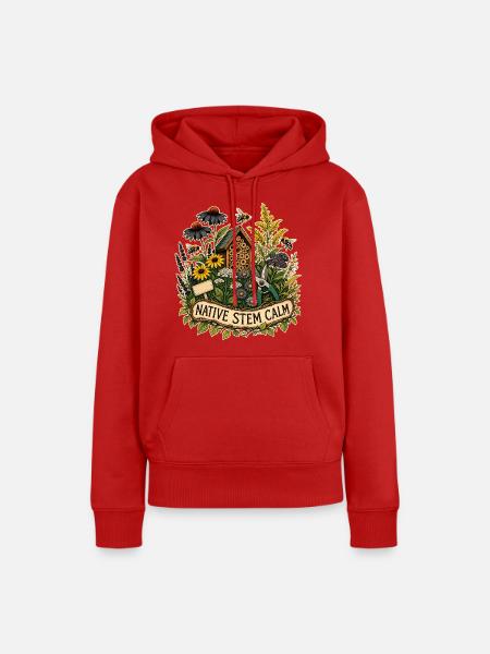 NATIVE STEM CALM Pflanzen - Frauen Premium Bio Hoodie - Rot