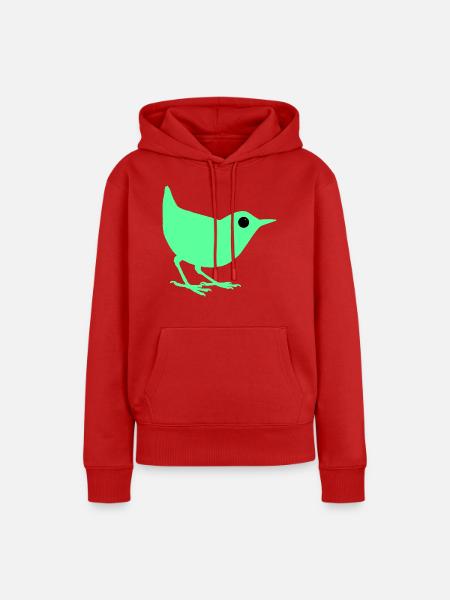 Türkises Vögelchen - Frauen Premium Bio Hoodie - Rot