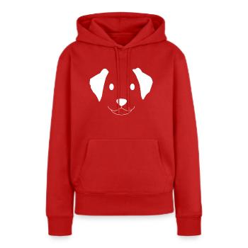 chien doux - Sweat à capuche Premium bio Femme - rouge - Devant - Julia (174cm)