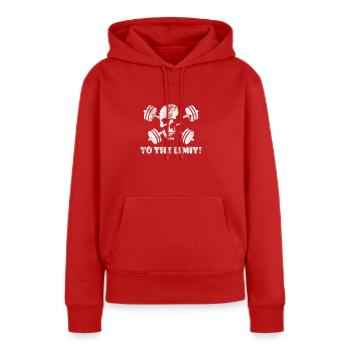 À la limite À la limite - Sweat à capuche Premium bio Femme - rouge - Devant - Julia (174cm)