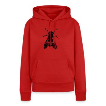 Fliege - Frauen Premium Bio Hoodie - Rot - Vorne - Julia (174cm)