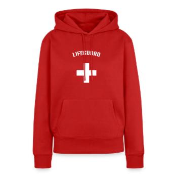 Lifeguard - Frauen Premium Bio Hoodie - Rot - Vorne - Julia (174cm)