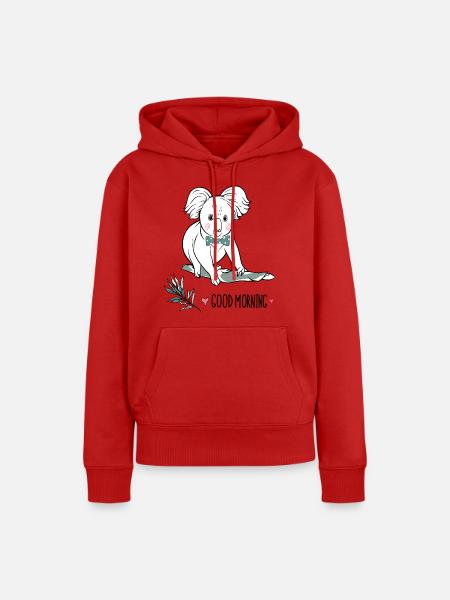 Good Morning Panda - Frauen Premium Bio Hoodie - Rot