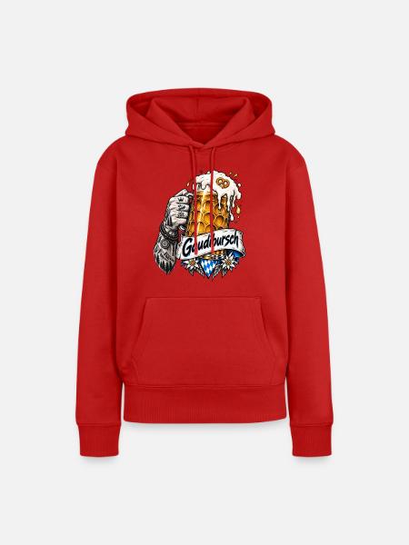 Gaudibursch Trachtenersatz - Frauen Premium Bio Hoodie - Rot