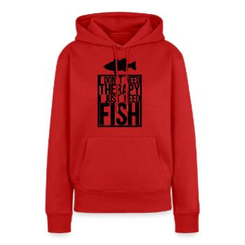 Poisson poisson poisson - Sweat à capuche Premium bio Femme - rouge - Devant - Julia (174cm)