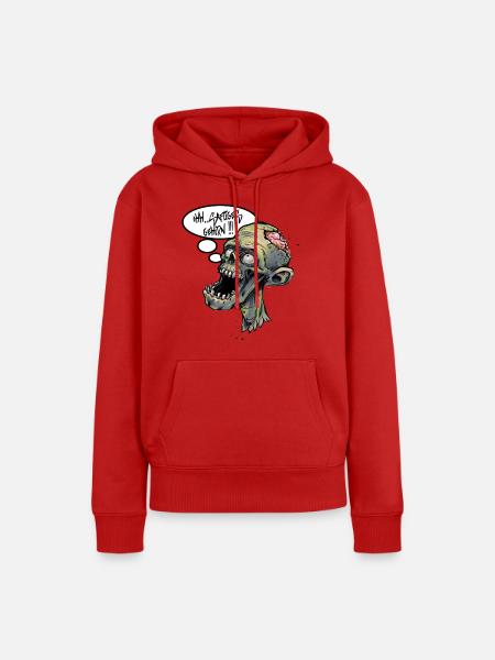 zombie saftiges gehrin - Frauen Premium Bio Hoodie - Rot