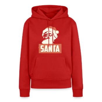RETRO SANTA CHRISTMAS - Sweat à capuche Premium bio Femme - rouge - Devant - Julia (174cm)