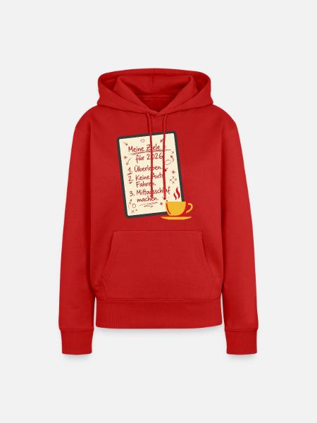 Meine Ziele 2026 - Frauen Premium Bio Hoodie - Rot