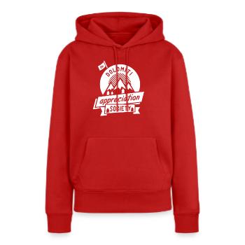 Dolomit Anerkennung weiß - Frauen Premium Bio Hoodie - Rot - Vorne - Julia (174cm)