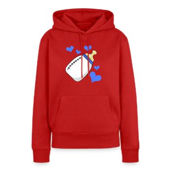 Bouteille de lait Garçon enceinte naissance - Sweat à capuche Premium bio Femme - rouge - Devant - Julia (174cm)