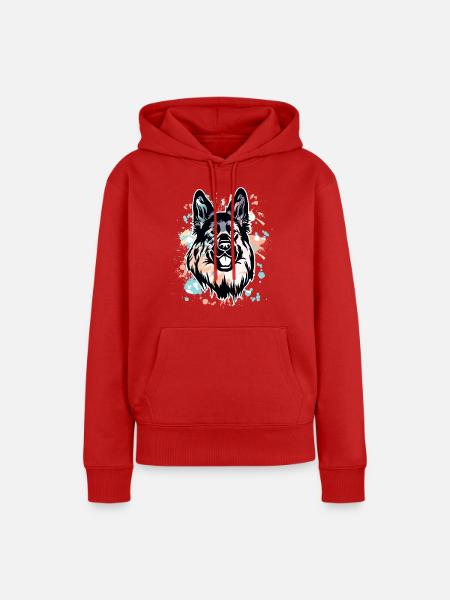 Deutscher Schäferhund - Frauen Premium Bio Hoodie - Rot