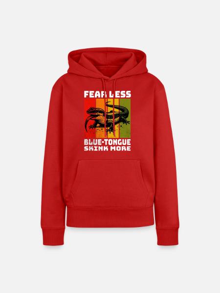 Blauzungenskink - Frauen Premium Bio Hoodie - Rot