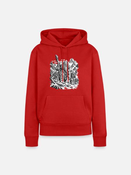 Bergtrolle – Unheimlicher Marsch - Frauen Premium Bio Hoodie - Rot