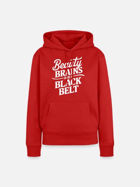Schwarzgurt und Selbstbewusstsein - Frauen Premium Bio Hoodie - Rot
