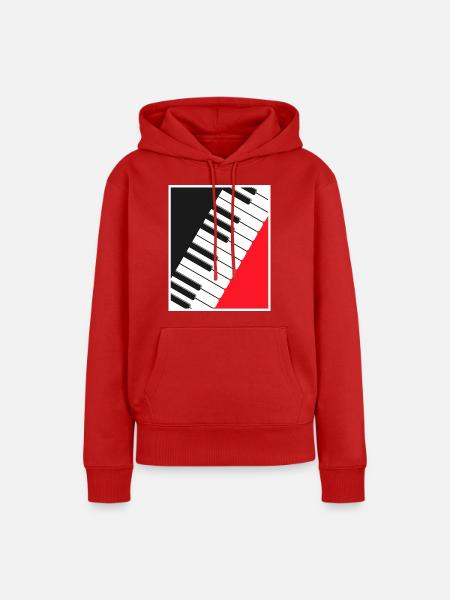 Klavier-Keyboard-Posterkunst - Frauen Premium Bio Hoodie - Rot