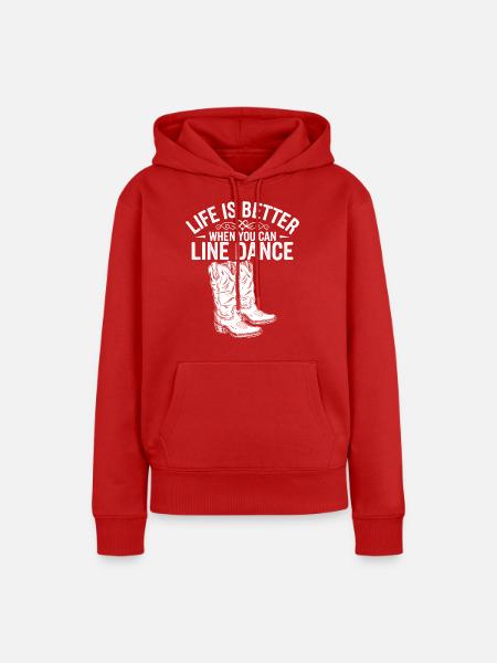 Line Dance bringt Freude - Frauen Premium Bio Hoodie - Rot