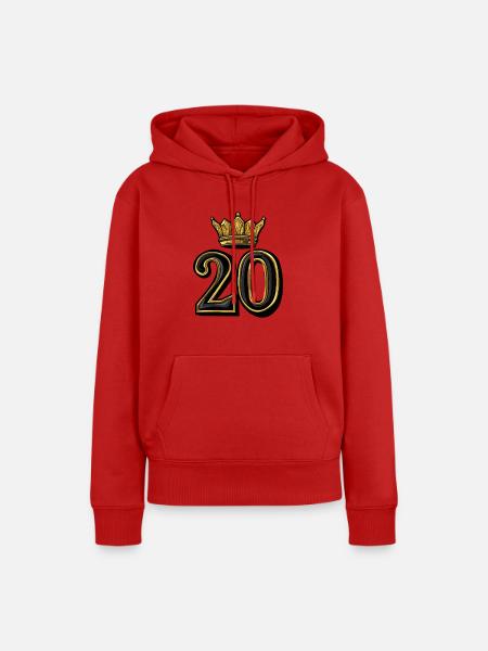 20 Zahl Krone - Frauen Premium Bio Hoodie - Rot