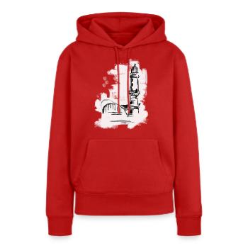 teepott Warnemünde - Women’s Premium Organic Hoodie - red - Front - Julia (174cm)