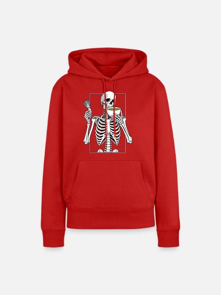 Matcharitual mit Skelett - Frauen Premium Bio Hoodie - Rot