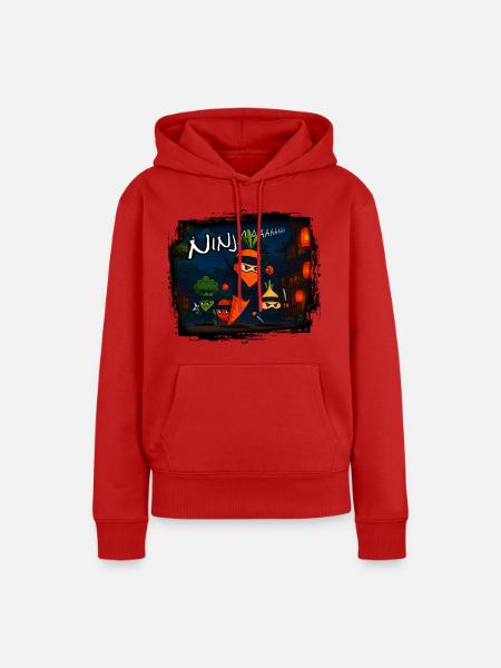 Carrot Ninja - Frauen Premium Bio Hoodie - Rot