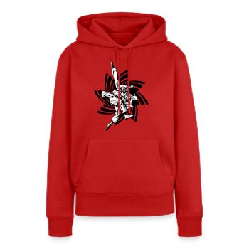 Judo-Griff - Frauen Premium Bio Hoodie - Rot - Vorne - Julia (174cm)
