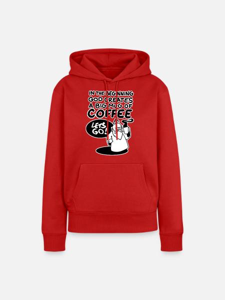 Coffeegod - Frauen Premium Bio Hoodie - Rot